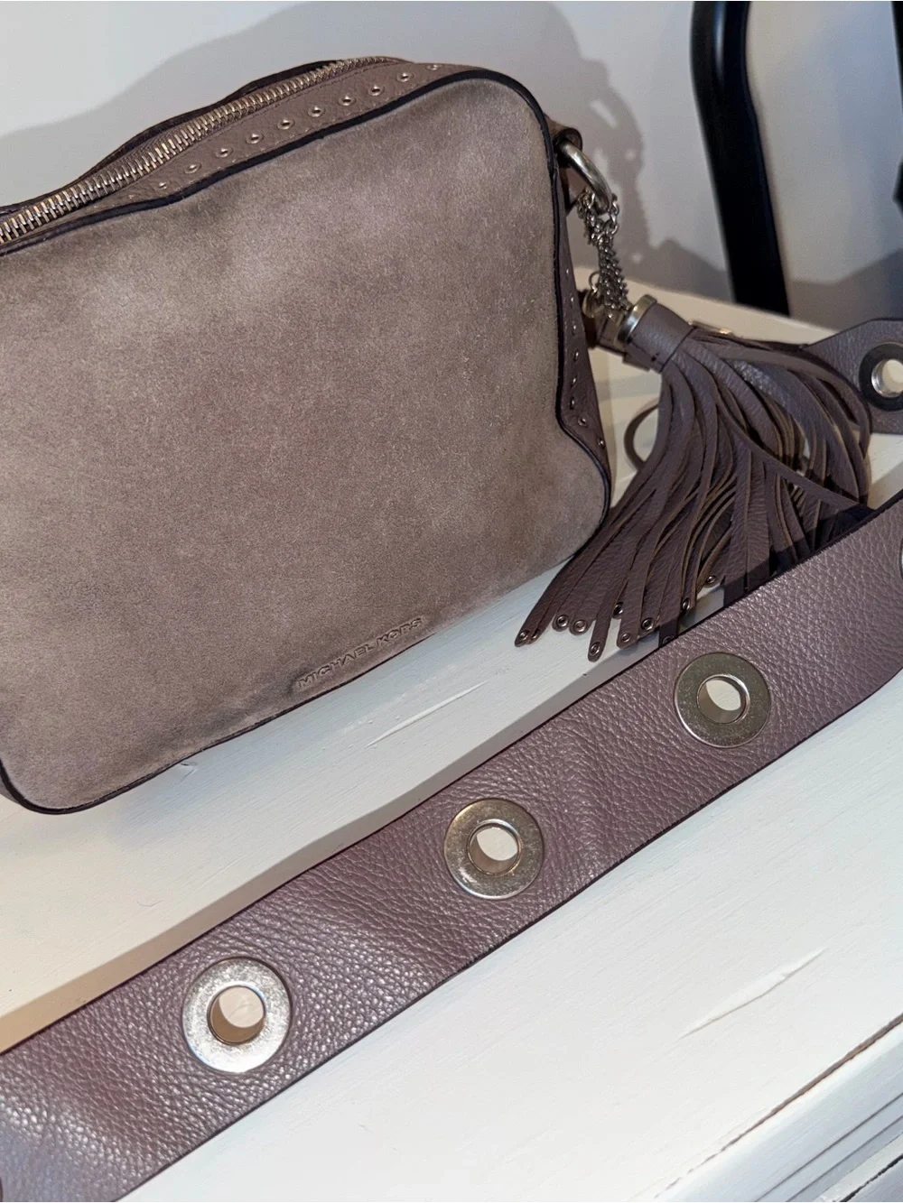 Michael Kors Brooklyn Large Suede Crossbody